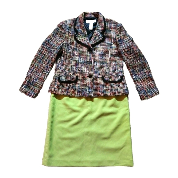 Sag Harbor Spring skirt set Size 12P Colors lime,black,pink,turquoise - Picture 1 of 15